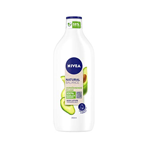 NIVEA Natural Balance Avocado Body Lotion (350 ml), Lotion mit 100 % natürlicher Avocado,...