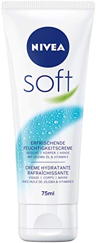 NIVEA Soft erfrischende Feuchtigkeitscreme (75 ml), pflegende Soft Creme mit Vitamin E und...