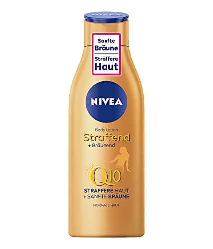 NIVEA Body Lotion Straffend + Bräunend Q10 (200 ml), Pflege für eine sanfte Bräune mit frischem...