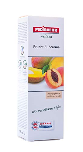 Fußbalsam, Frucht Fußcreme mit Mangobutter und Pfirsichkernöl Fusspflege für jeden Hauttyp,...