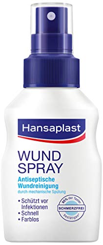 Hansaplast Wundspray (50 ml), zur antiseptischen Wundreinigung durch mechanische Spülung, Spray...
