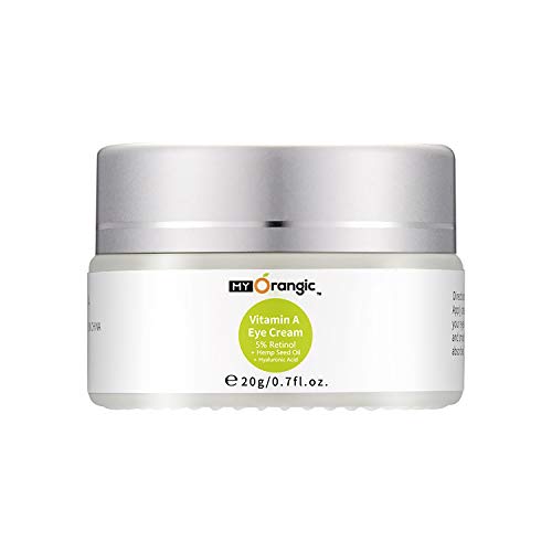 Retinol Augencreme mit Hyaluronsäure & Hanfsamenöl - Feuchtigkeitsspendende Augencreme mit 5%...