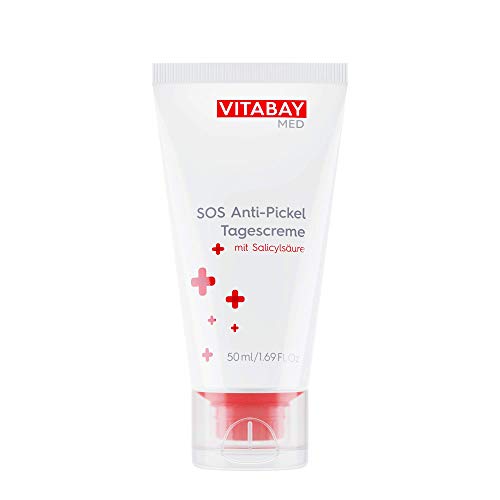 Vitabay SOS Anti Pickel Creme 50 ml • Mit Salicylsäure, MSM und Arganöl • Gegen Akne & unreine...