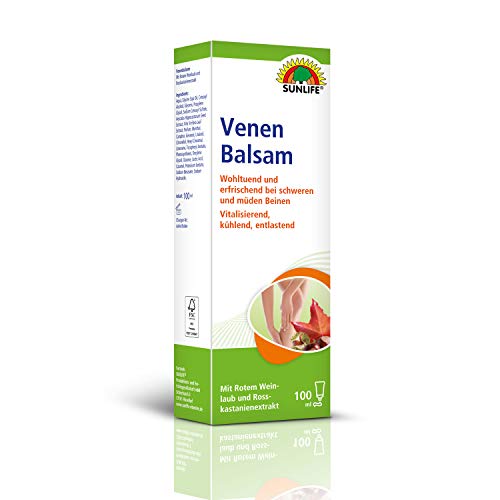 SUNLIFE Venen Balsam: Wohltuende Creme für müde und schwere Beine, rotes Weinlaub, Extrakt der...