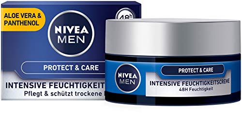 NIVEA MEN Protect & Care Intensive Feuchtigkeitscreme im 3er Pack (3 x 50 ml), beruhigende...