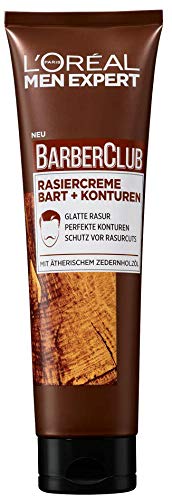 L'Oréal Men Expert Barber Club Rasiercreme, für Bart-Konturen durchsichtige Textur für akkurate...