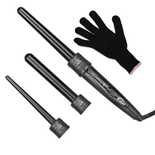 Culwad Lockenstab 3 in 1 Lockenwickler Set Multifunktions Austauschbare Keramikbeschichtung - mit...