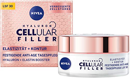 NIVEA Hyaluron Cellular + Elastizität und Kontur Tagespflege, Anti Falten Tagescreme mit LSF 30,...