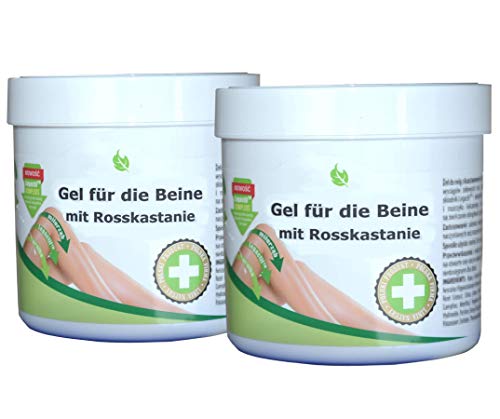 Venen und Beine Gel, 2 x 250ml bei Krampfadern, Besenreiser, Ödemen, Thrombose, Schwellung - mit...