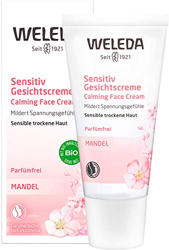 WELEDA Mandel Sensitiv Gesichtscreme, Naturkosmetik Feuchtigkeitscreme zur Pflege trockener,...