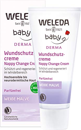 WELEDA Baby Derma Weiße Malve Wundschutzcreme, Naturkosmetik Babycreme für den Schutz und die...