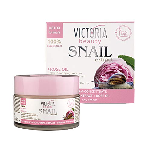 Victoria Beauty - Schneckencreme mit Rosenöl, Schneckenschleim Creme, Gesichtscreme gegen Falten...