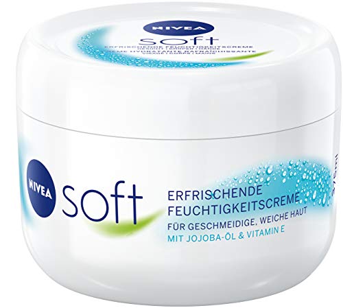 NIVEA Soft erfrischende Feuchtigkeitscreme (375 ml), pflegende Soft Creme mit Vitamin E und...