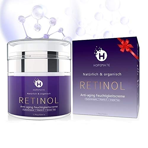 Retinol Feuchtigkeitscreme Creme, Anti-Aging & Anti Falten Creme von HOPEMATE für Gesicht & Augen,...