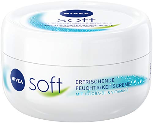 NIVEA Soft erfrischende Feuchtigkeitscreme (200 ml), pflegende Soft Creme mit Vitamin E und...