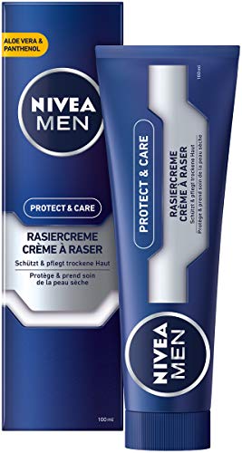NIVEA MEN Protect & Care Rasiercreme im 1er Pack (1 x 100 ml), mit cremigem Schaum für eine sanfte...