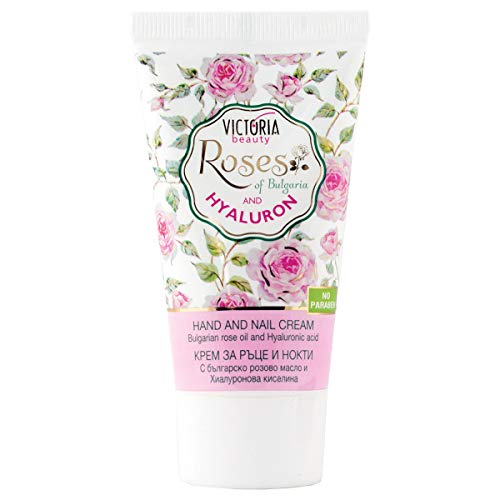 Victoria Beauty - Handcreme und Nagelcreme mit Rosenöl und Hyaluronsäure für sehr trockene und...