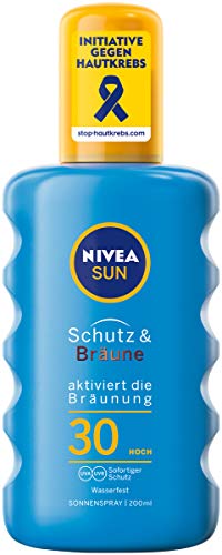 NIVEA SUN Sonnenspray, Lichtschutzfaktor 30, Sprühflasche, Schutz und Bräune, 200 ml