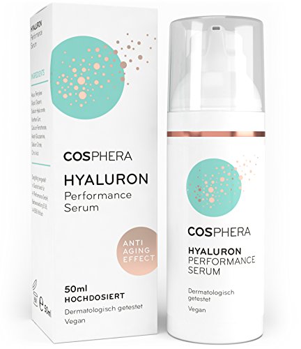 Cosphera Hyaluron Serum hochdosiert 50ml Vegan I Hyaluronsäure Konzentrat Microneedling geeignet I...