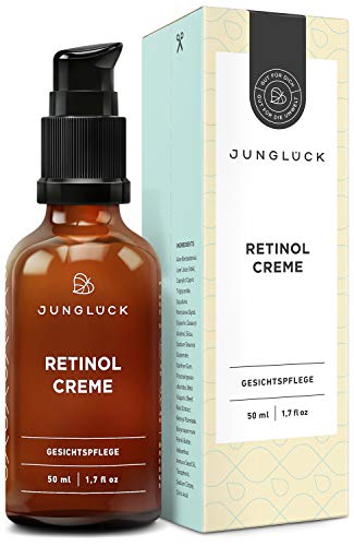 Junglück vegane Retinol Creme | 50 ml in Braunglas | Vitalisierende Gesichtspflege für strahlende...