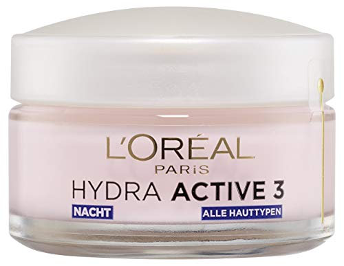 L'Oréal Paris Nachtpflege für das Gesicht, Anti-Aging Feuchtigkeitspflege mit Omega 3 und 6,...