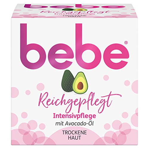 bebe Reichgepflegt Intensivpflege, Gesichtscreme mit Avocado-Öl, Trockene Haut, 50 ml