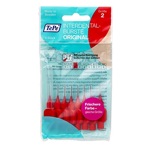 TePe Interdentalbürste Original Rot (ISO Größe 2: 0,5mm) / Für eine einfache und gründliche...