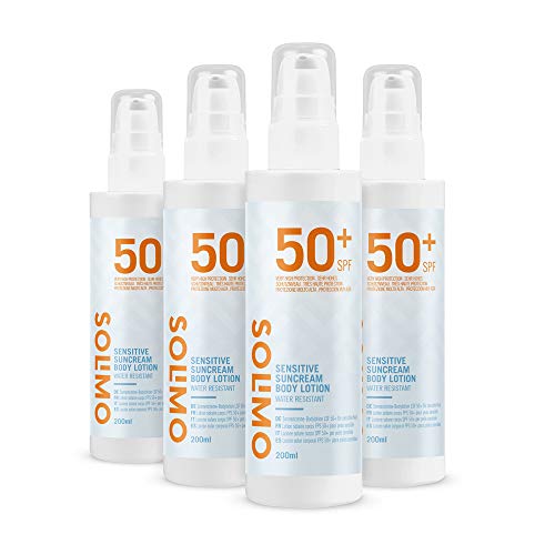 Amazon-Marke: Solimo - SUN – Sonnencreme-Bodylotion LSF 50+ für sensible Haut, mit Vitamin E,...