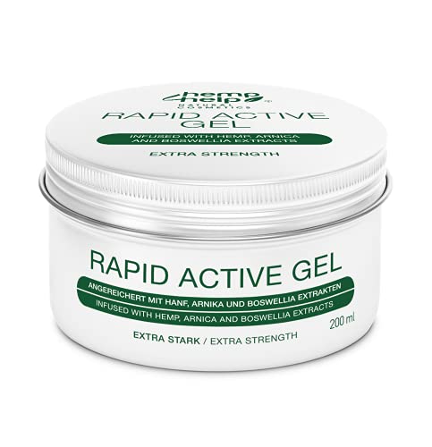 Hemp4Help® 200ml Hanf Active Rapid Gel 1er Pack bei Knie, Gelenk-, Nacken- u. Muskel-Schmerzen,...
