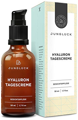 BIO Hyaluron Creme vegan I Natürliche Inhaltsstoffe | 50 ml Feuchtigkeitscreme für Gesicht & Haut...