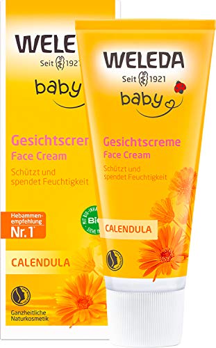 WELEDA Baby Calendula Gesichtscreme, Naturkosmetik Feuchtigkeitscreme zur Pflege von trockener und...