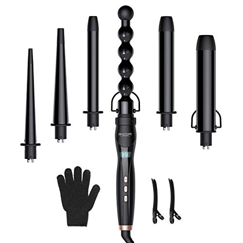 Lockenstab Set BESTOPE UPDATE Lockenstäbe 6 in 1 Welleneisen mit ODM-Griff Lockenwickler 30s...