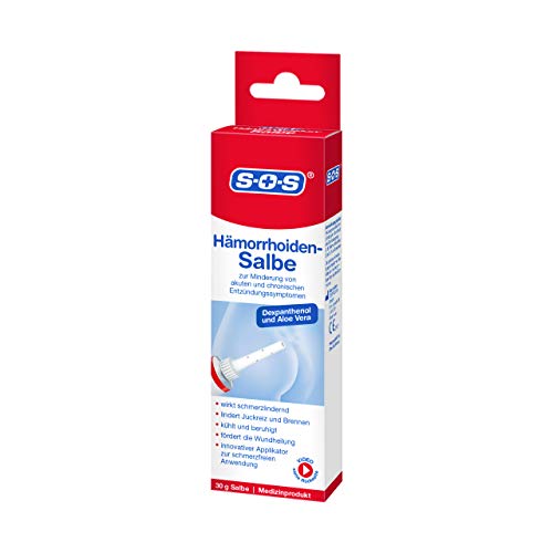 SOS Hämorrhoiden-Salbe, 1 x 30g Tube, zur Minderung von Entzündungssymptomen bei Hämorrhoiden...