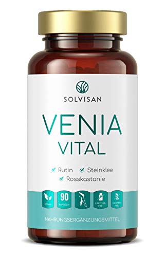 SOLVISAN VENIA VITAL mit 500mg Rutin, 395mg Steinklee und 300mg Rosskastanie - 90 Kapseln