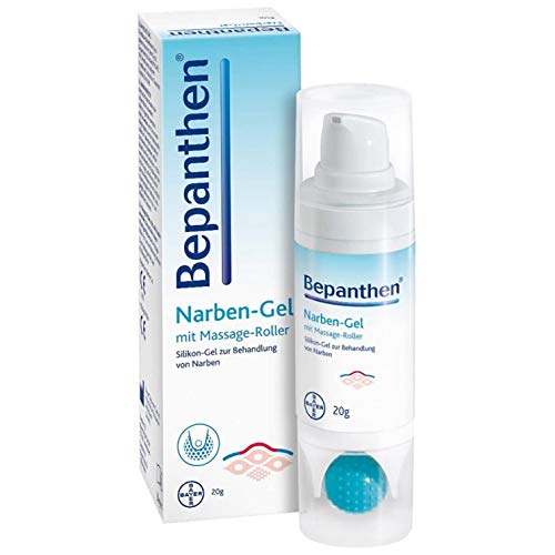 Bepanthen Narben-Gel für glattere und unauffälligere Narben mit Massage-Roller, lindert Juckreiz...