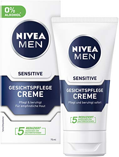 NIVEA MEN Sensitive Gesichtspflege Creme im 2er Pack (2 x 75 ml), Feuchtigkeitscreme für Männer...