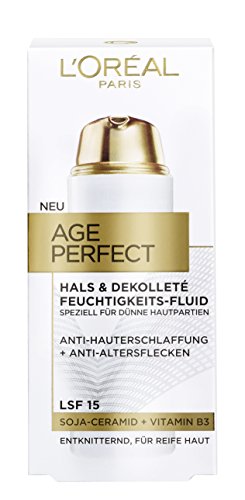 L'Oréal Paris Age Perfect Hals und Dekolleté Feuchtigkeitspflege, mit Soja-Ceramid, entknittert...