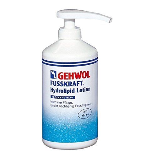 GEHWOL Fusskraft Hydrolipid Lotion, Fusscreme, mit Urea, trockene Füsse, 500 ml mit Spender