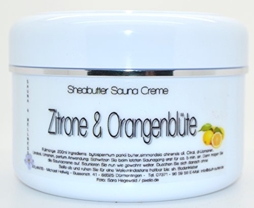 ORANGENBLÜTE & ZITRONE 200ml Saunacreme-Sauna-Creme-Sauna-Pflegecreme-mit Sheabutter & Jojobaöl