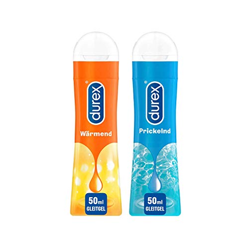 Durex Gleitgel Ausprobierpaket mit 2 Sorten (Play Wärmend, Prickelnd) 2 x 50 ml Gleitcreme für Sie...