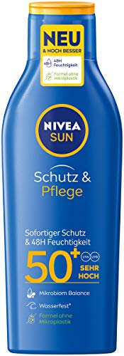 Nivea Sun Schutz & Pflege Sonnenmilch mit verbesserter Formel, Lichtschutzfaktor 50+, 1er Pack (1 x...