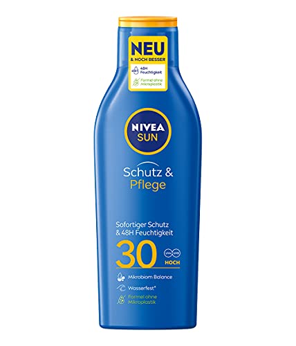 Nivea Sun Schutz & Pflege Sonnenmilch mit verbesserter Formel, Lichtschutzfaktor 30, 1er Pack (1 x...