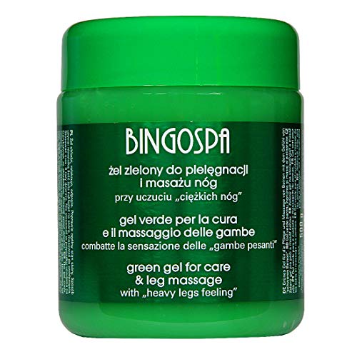 BINGOSPA Grünes Gel für schwere Beine, Krampfadern, zerbrechliche Gefäße 500 ml