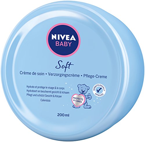 NIVEA BABY Soft Pflegecreme (200 ml), Hautcreme pflegt und schützt 24 Stunden lang,...