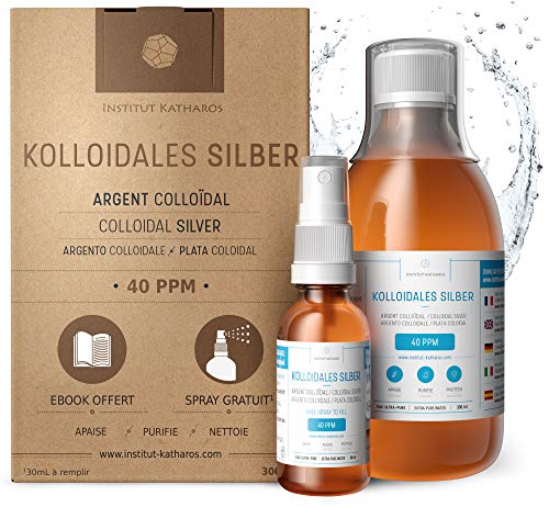 Kolloidales Silber 100% natürlich ● 40 PPM (300ml) ● Cosmos Natural zertifiziert ● Mit...