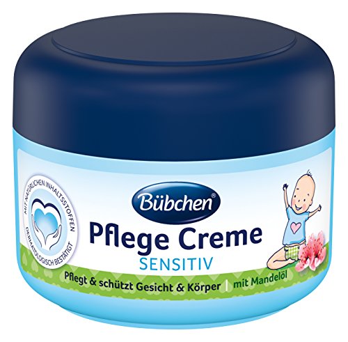 Bübchen Pflege Creme, sensitive Körper- und Gesichtscreme für zarte Babyhaut, mit Mandelöl,...