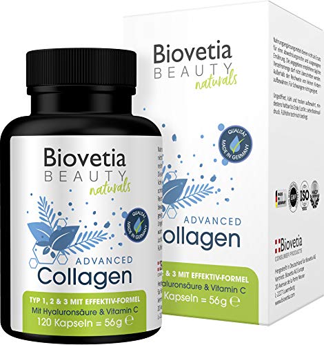 Biovetia Cellulite Kapseln hochdosiert, Cellulite und Orangenhaut mit Hyaluronsäure und Collagen,...