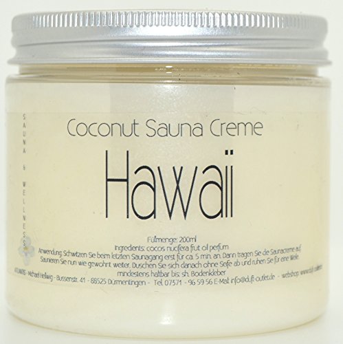 HAWAII 200ml Coconut Sauna Creme-Saunacreme-Pflegecreme-Pflege Creme-Saunapflege-Kokosöl-Kokos Öl-...