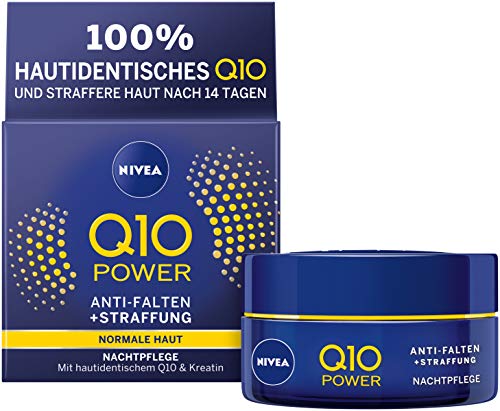 NIVEA Q10 Power Anti-Falten + Straffung Nachtpflege für jünger aussehende Haut im 1er Pack (1 x 50...