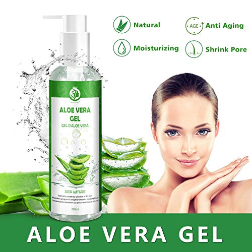 Aloe Vera Gel 100% Pur - für Gesicht, Haare und Körper - Natürliche, beruhigende und pflegende...